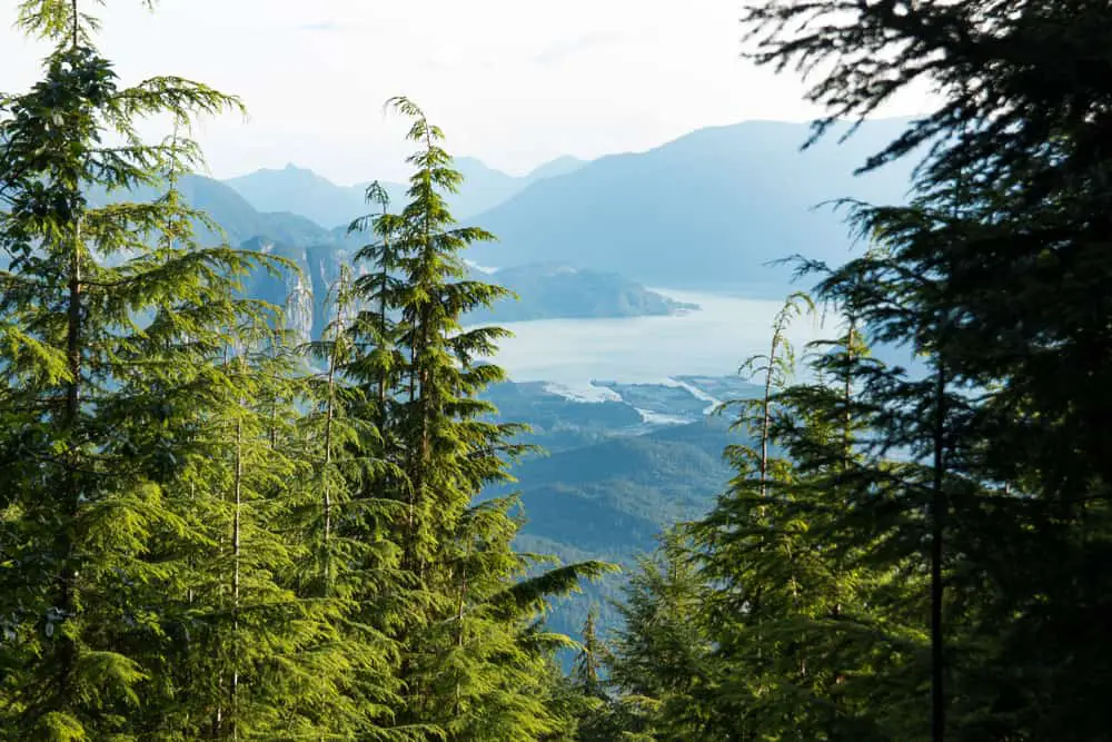 This is a view over Howe Sound Inlet in British Columbia.