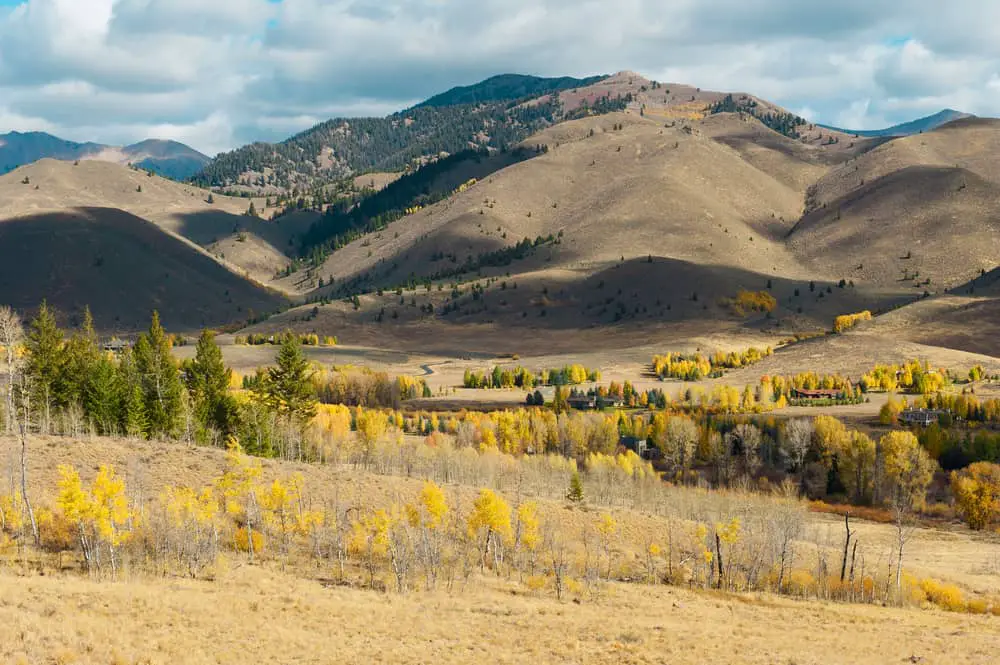 This is a view of the Sun Valley in Idaho during fall season.