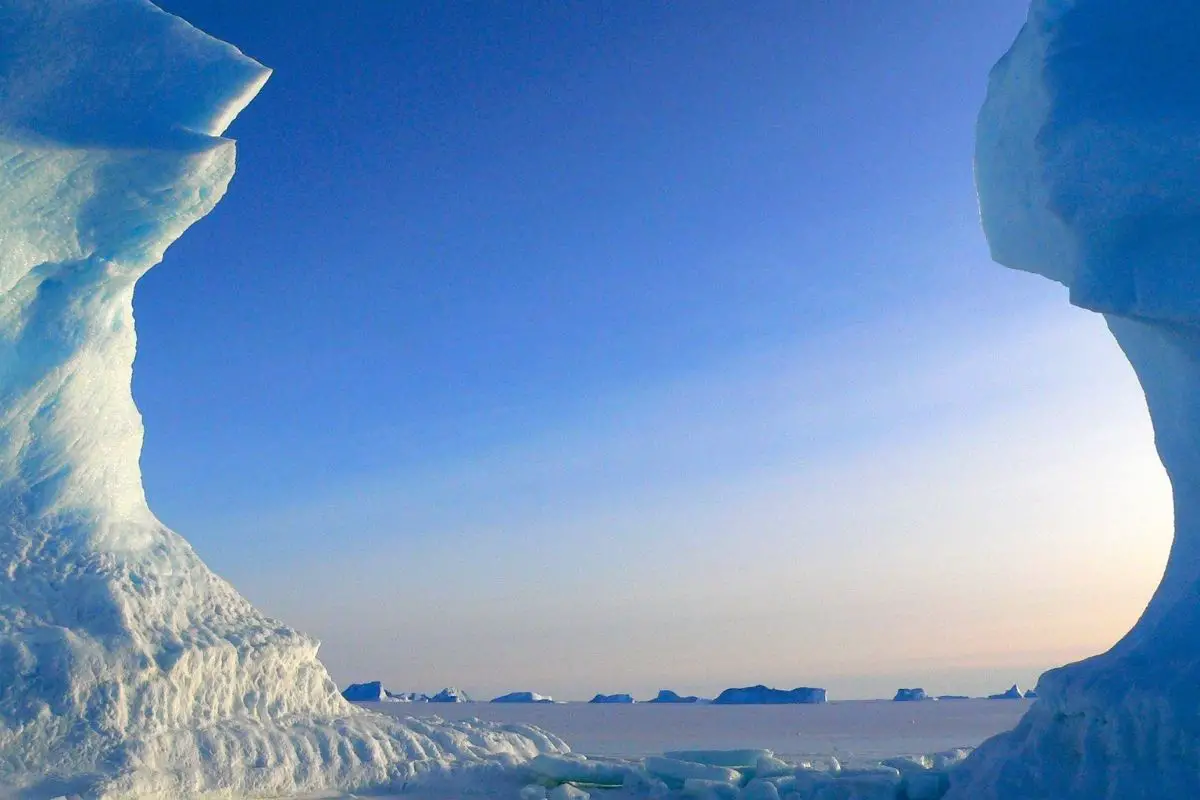 A beautiful winter background at the antarctic.