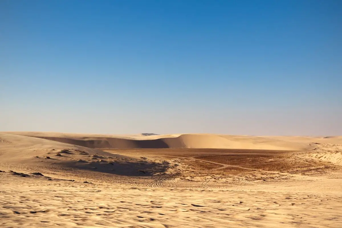View over the desert landsacape of qatar.