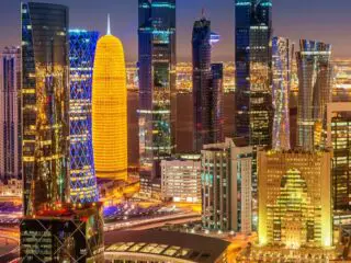 Skyline in the city of doha qatar