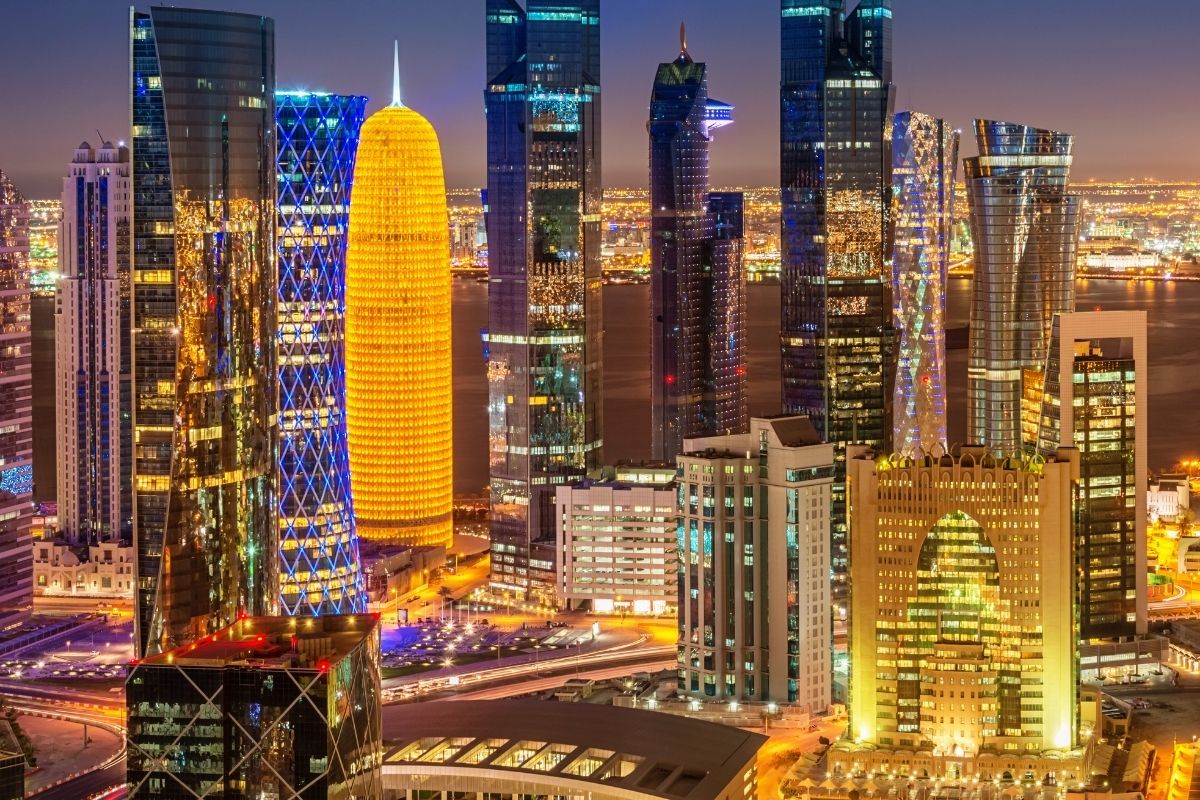 Skyline in the city of doha qatar.
